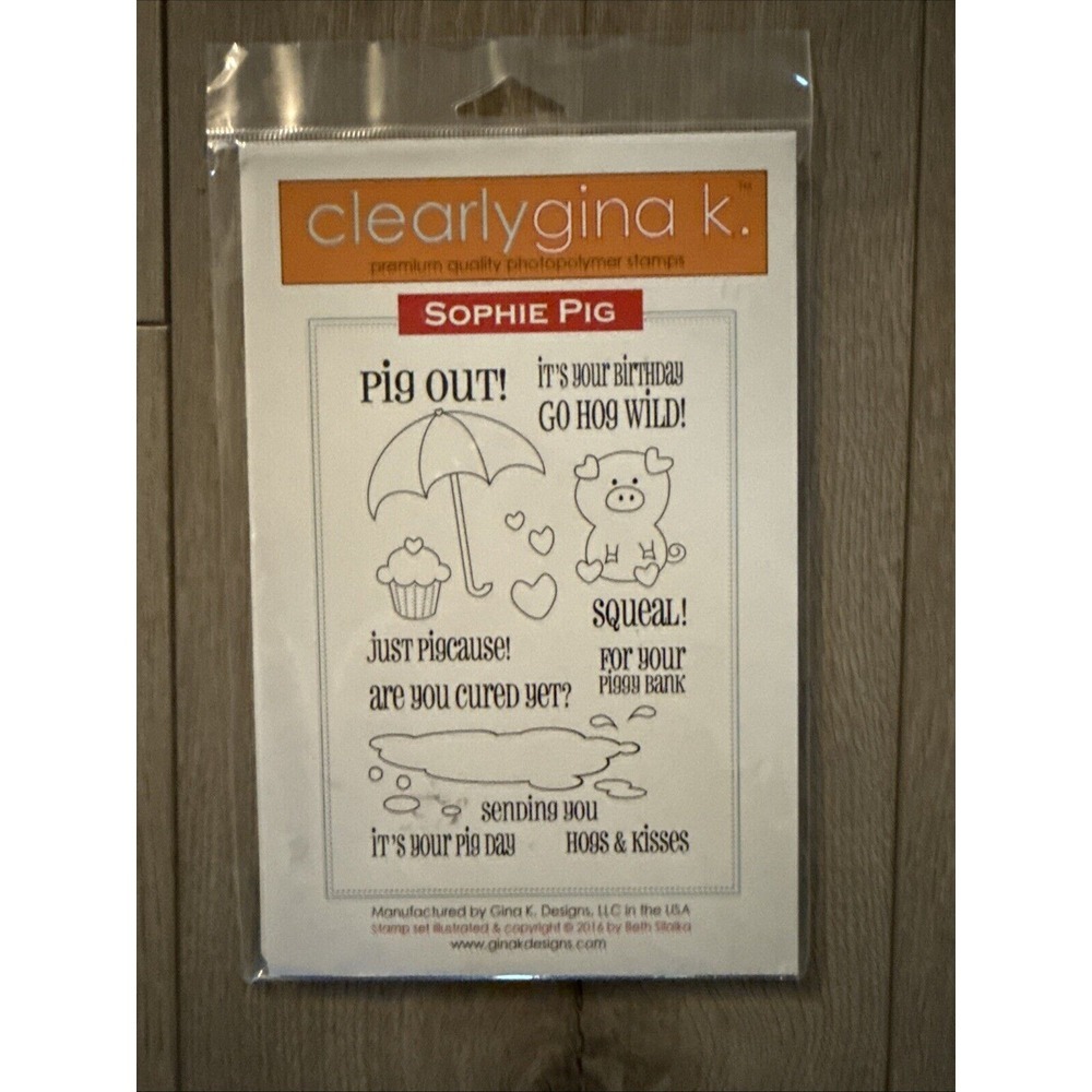 NEW Clearly Gina K. Photopolymer Stamps Sophie Pig